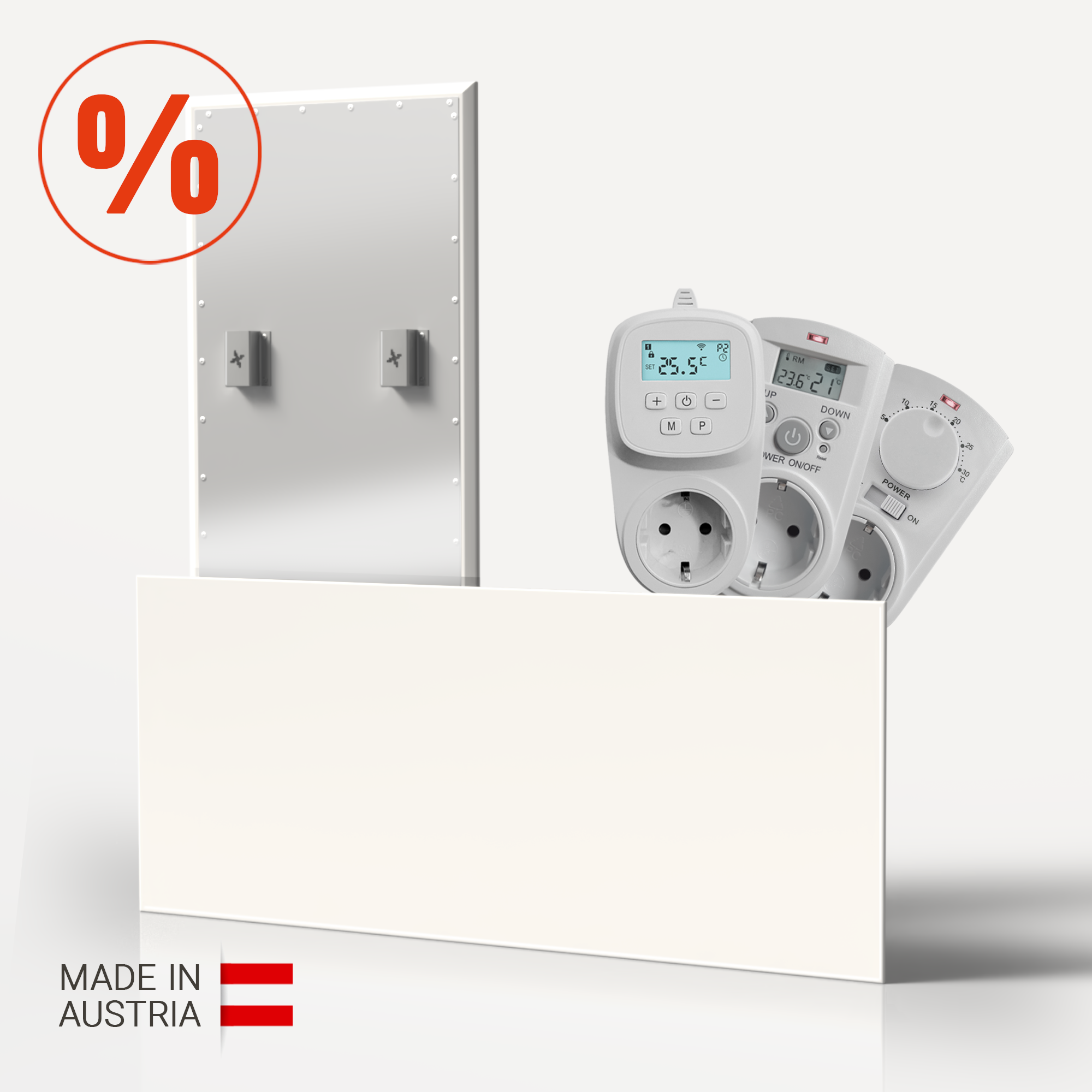 Infrarot-Paneel mit Thermostat im Set