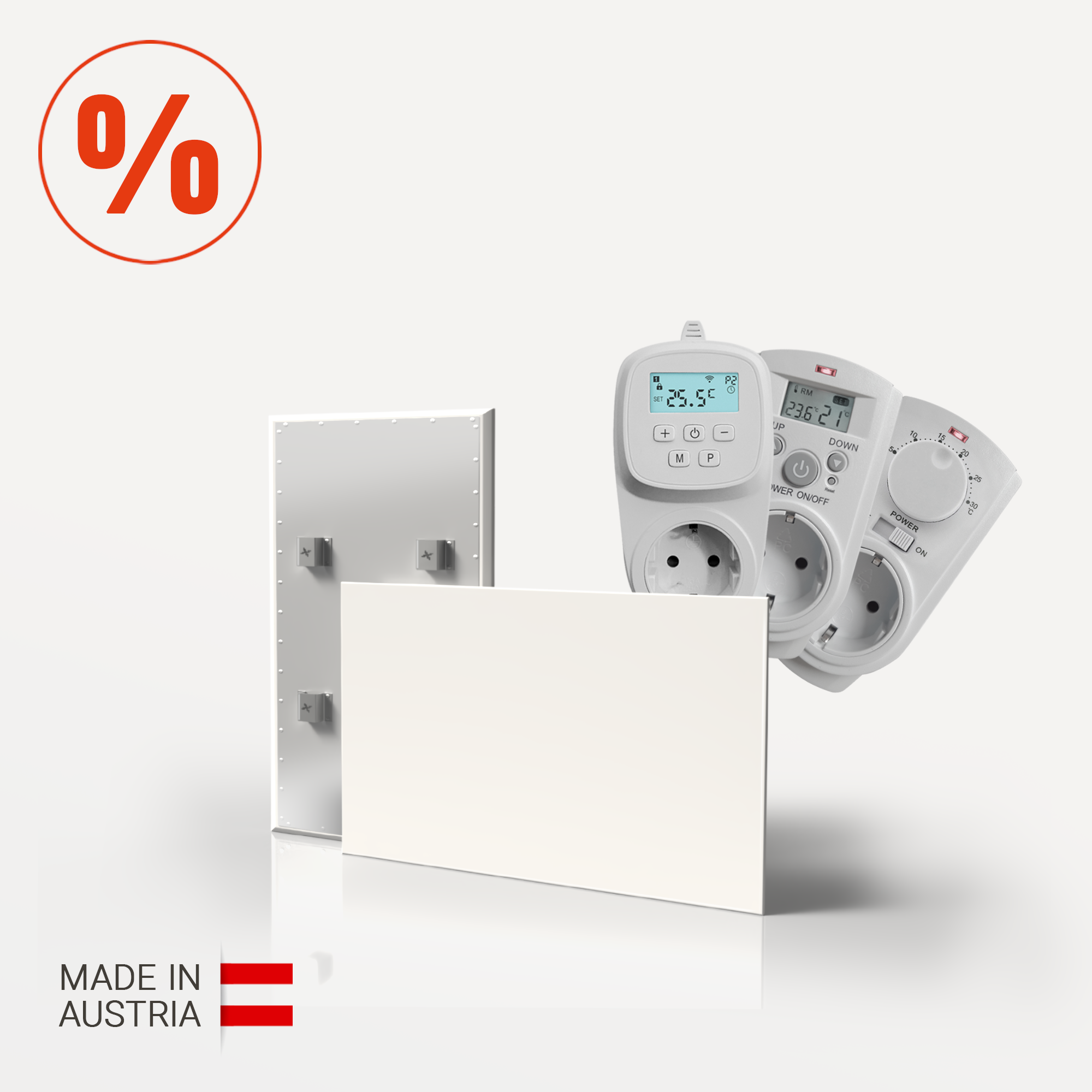 Infrarot-Paneel mit Thermostat im Set